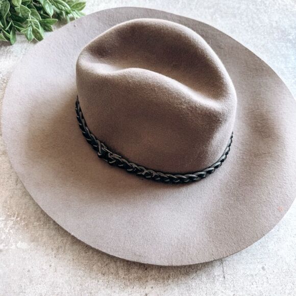 C.C. Brown Wool Wide Brim Fedora - Picture 1 of 4